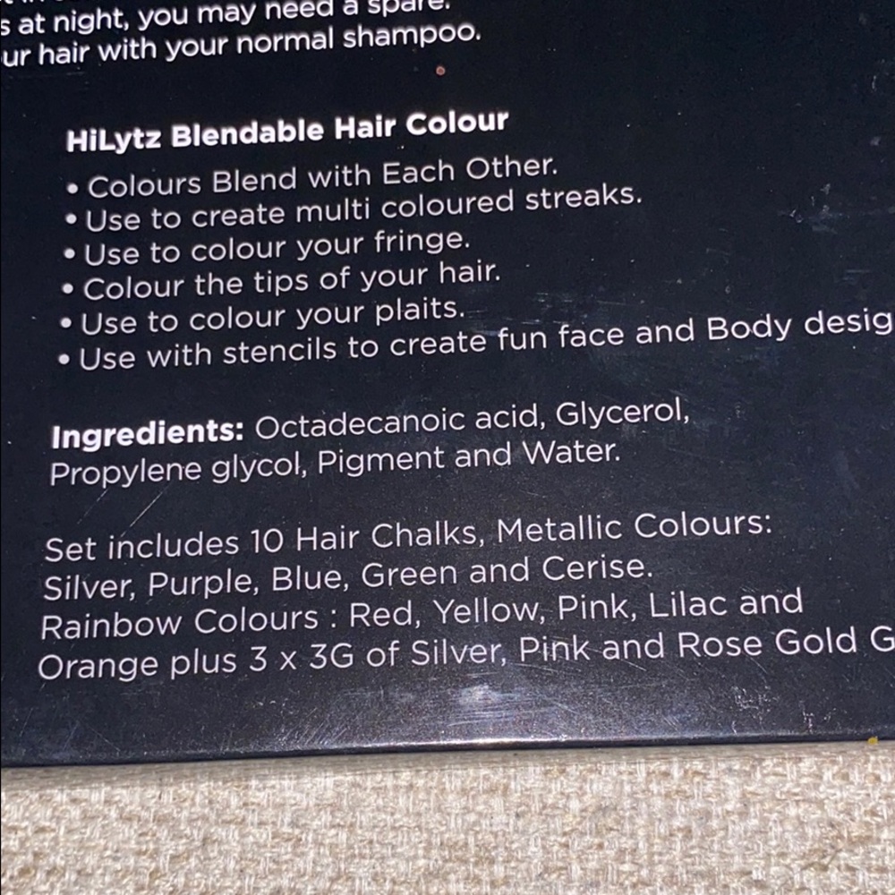 HiLytz Blendable Hair Chalks Metallic Rainbow NIB - Picture 6 of 6